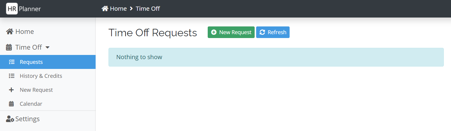 List of Time Off Requests